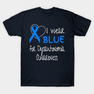 I Wear Blue For Dysautonomia Awareness Ribbon product T-Shirt